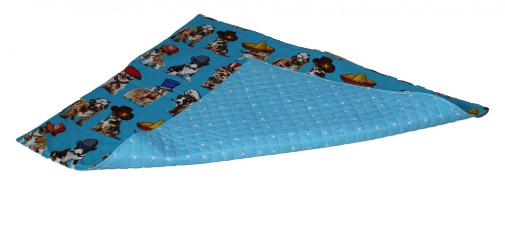 Decke für Hunde lustige Hunde auf türkis, Pfötchenmuster