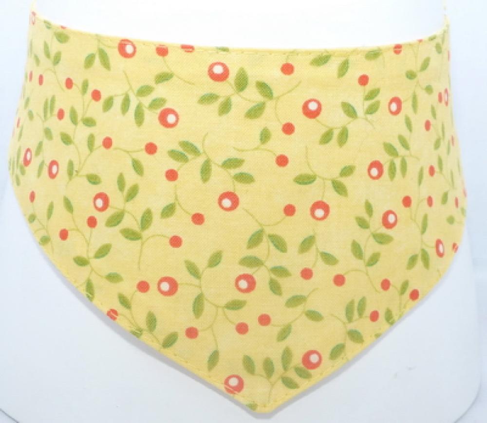 Halstuch für Hunde kleine Kirschen auf gelb
