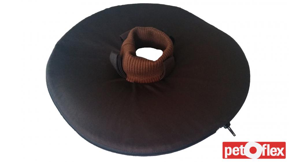 petOflex - Leckschutz f. Hunde Farbe: dunkelbraun mit braunem Kragen